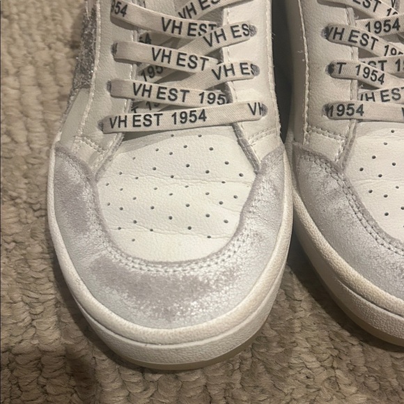 Vintage Havana Women's White and Glitter Silver Sneakers - Picture 4 of 10